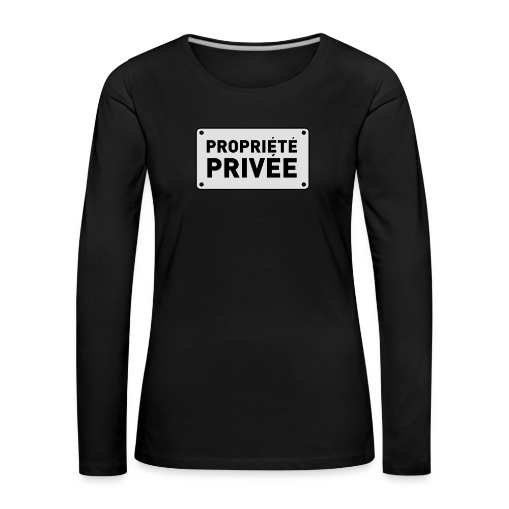 T-shirt manches longues Premium Femme - noir