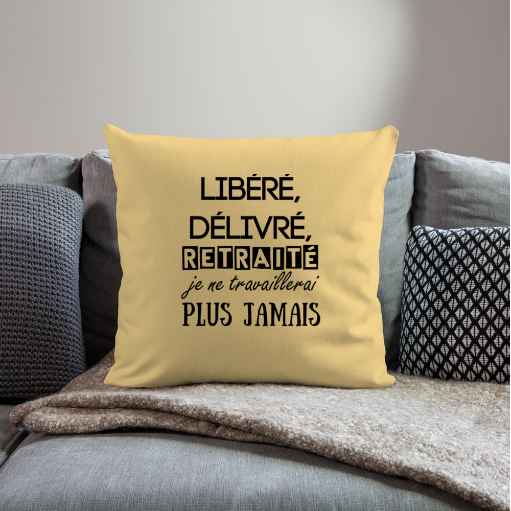 Coussin et housse de 45 x 45 cm - jaune délavé